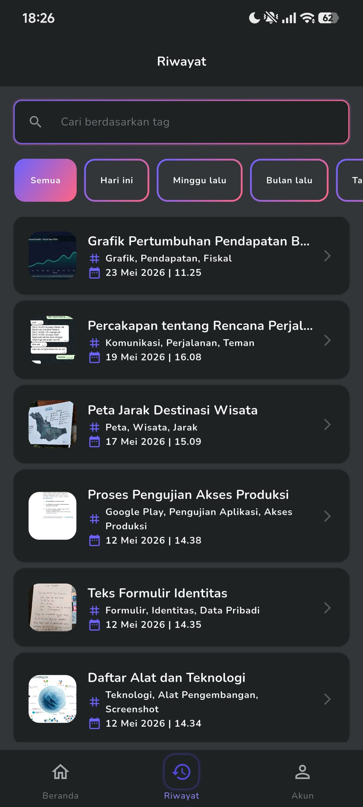AI SnapExplain history screen