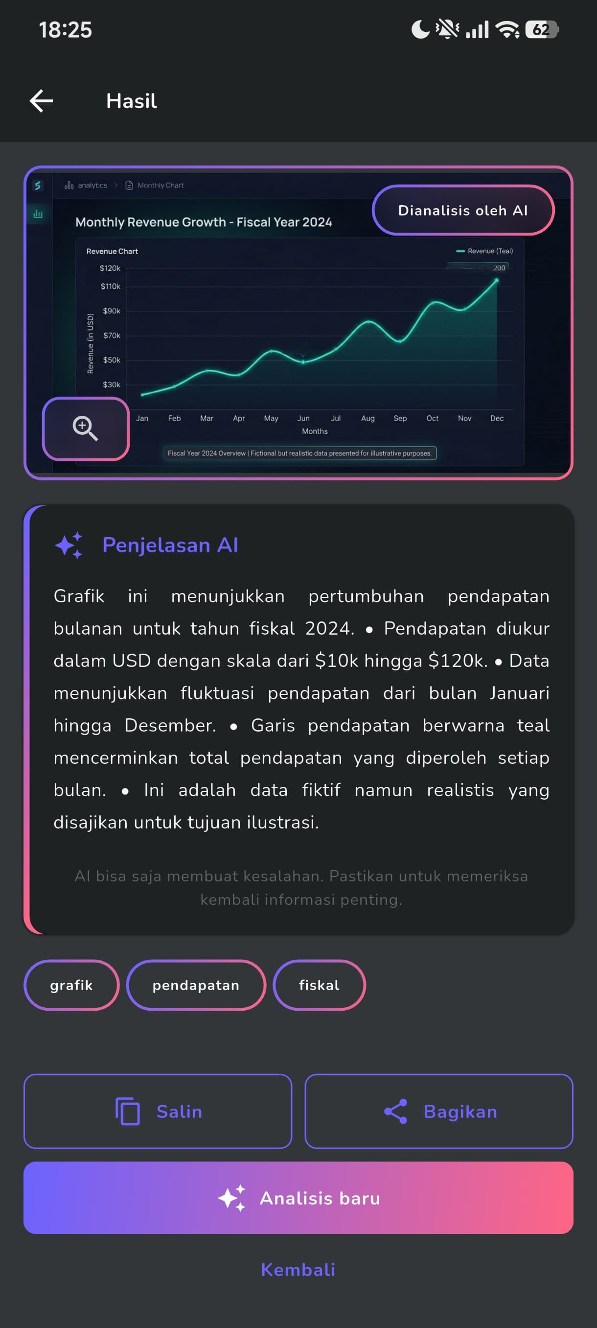 AI SnapExplain AI result screen