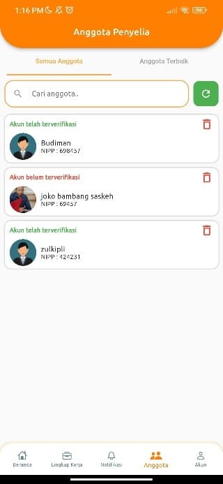 Rapor ASP KAI penyelia member screen