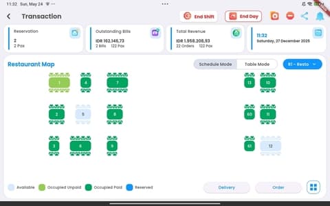 SIL POS Mobile table mode screen