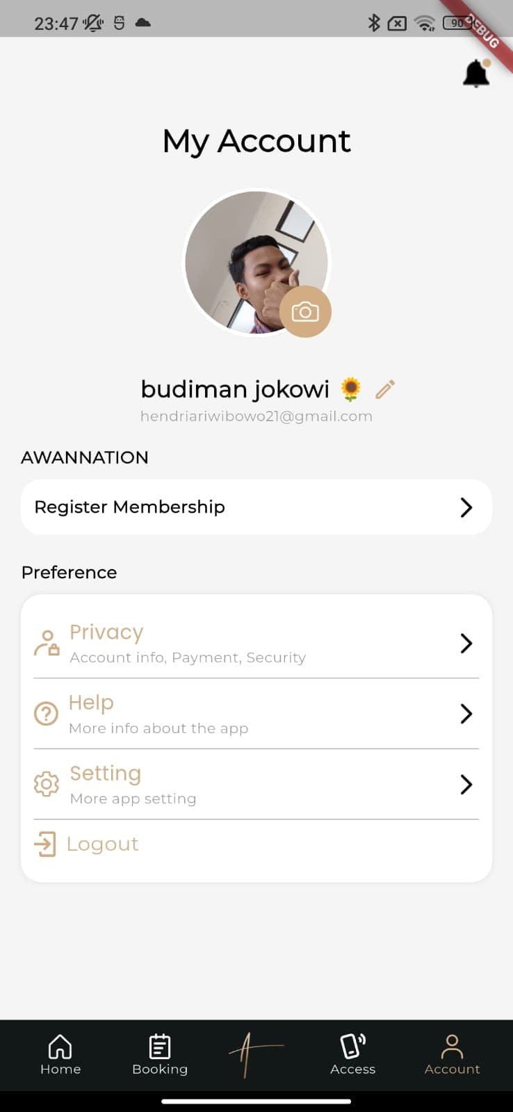AWANNGROUP Mobile profile screen