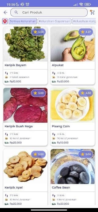 e-Gayams Mobile search product screen